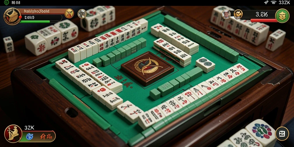 Tampilan screenshot 33ZK menampilkan gameplay Mahjong yang menarik.