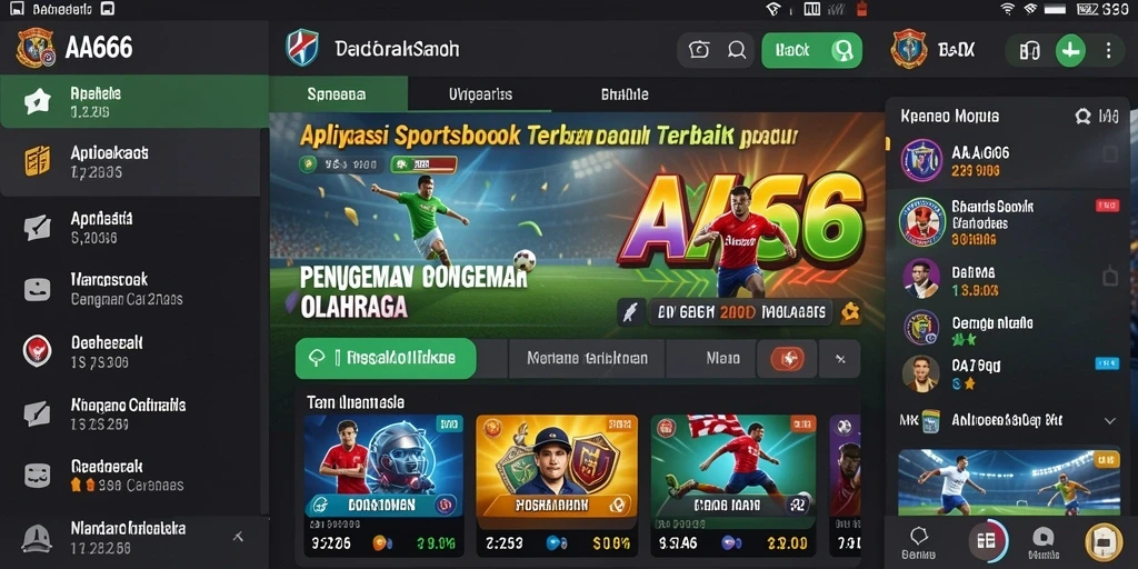 Tangkapan layar utama AA666 menampilkan pengalaman taruhan olahraga yang mendebarkan.