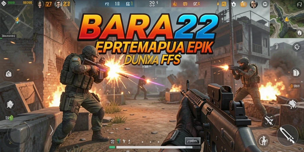 Screenshot dari gameplay BARA22 menampilkan aksi tembak-menembak yang mendebarkan.