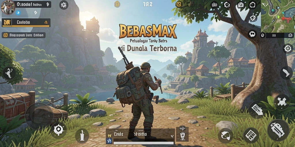 Tangkapan layar gameplay BEBASMAX yang menampilkan eksplorasi dunia terbuka.