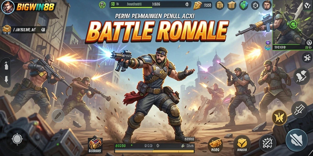 Tampilan seru gameplay Battle Royale di BIGWIN88.