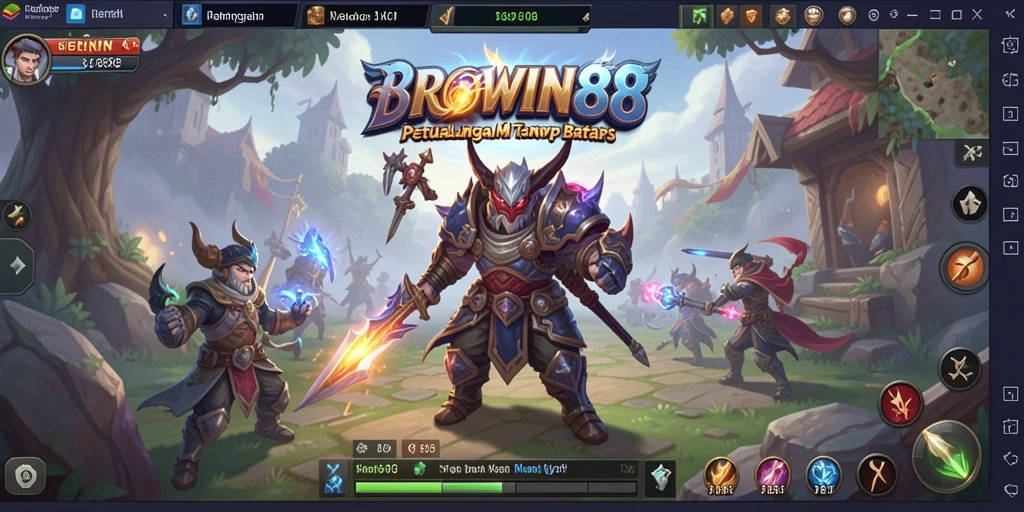 Screenshot BROWIN88 menampilkan aksi pertarungan yang mendebarkan dalam dunia MMORPG.