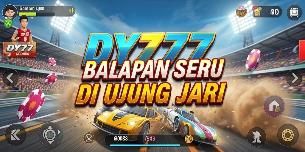 Gameplay Racing DY777 dengan grafis menakjubkan dan aksi balapan yang seru.