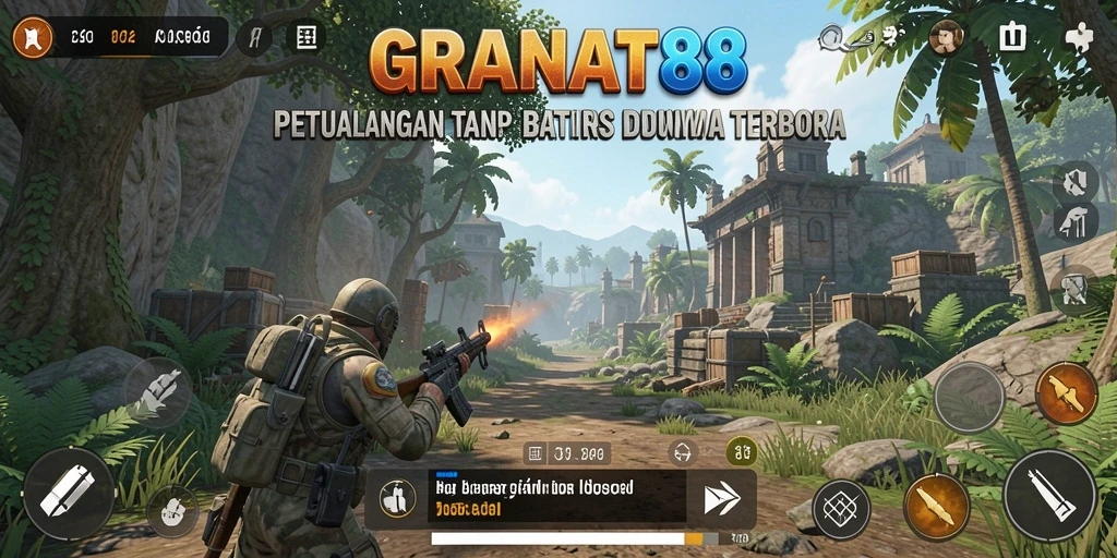 Screenshot menunjukkan pengalaman menjelajahi dunia terbuka di GRANAT88.