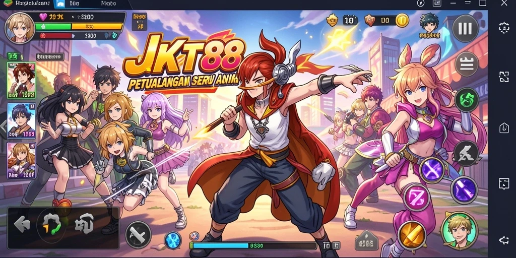 Tampilan gameplay yang menegangkan dalam dunia anime.