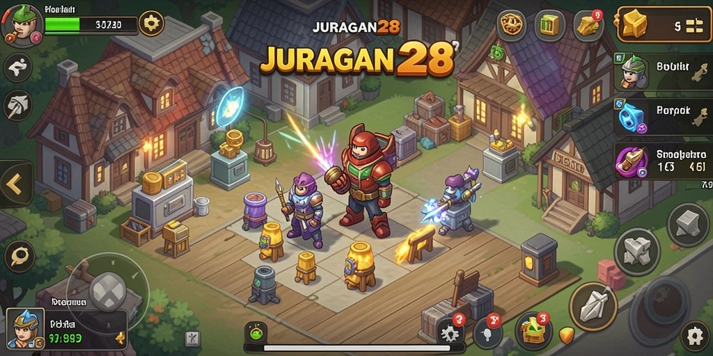 Tangkapan layar gameplay JURAGAN28 dengan elemen Idle yang menarik.