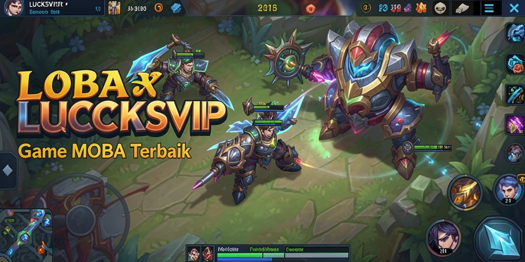 Tampilan thrilling gameplay LUCKSVIP dengan karakter MOBA unik.