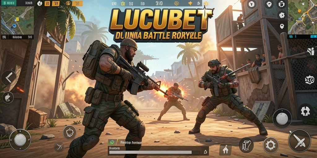 Tangkapan layar gameplay LUCUBET menampilkan aksi pertempuran yang intens.