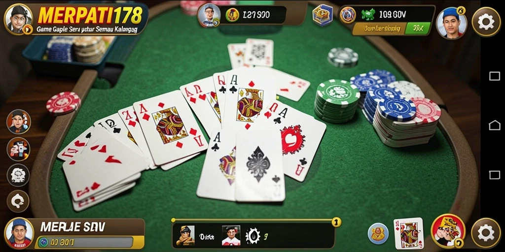 Tampilan gameplay seru dalam game Gaple MERPATI178.