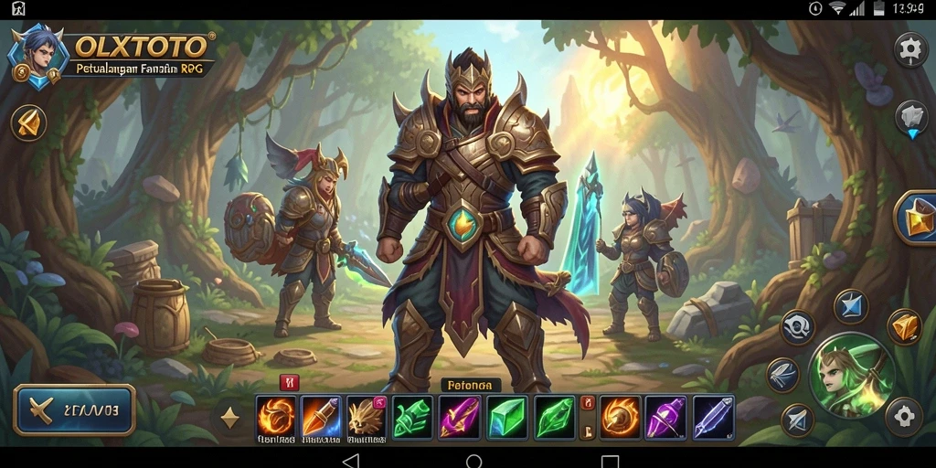 Screenshot menampilkan karakter bertarung dalam pertempuran RPG yang mendebarkan.