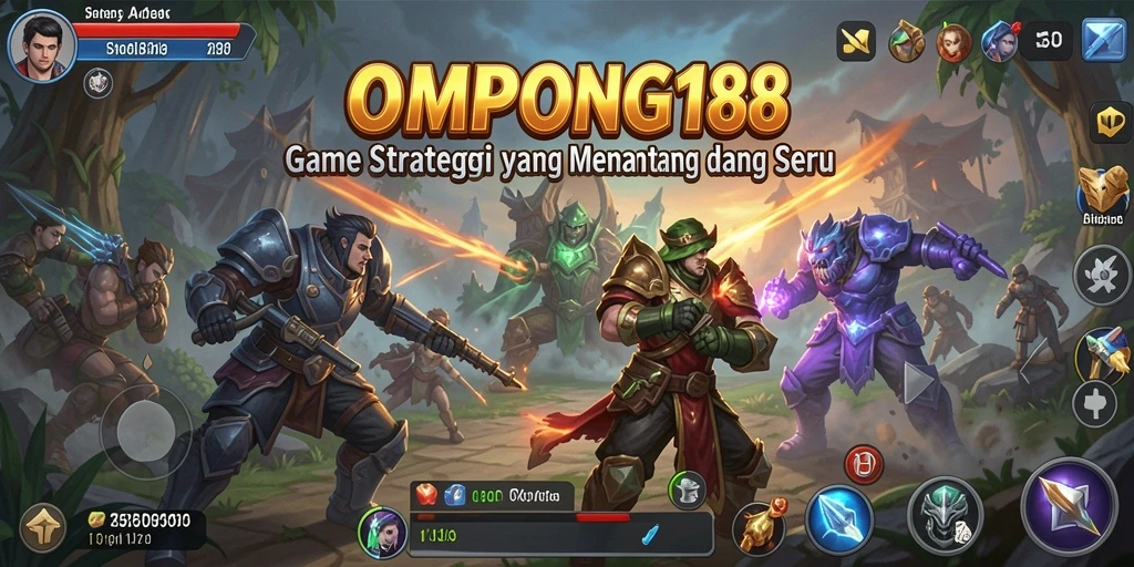 Screenshot dari gameplay OMPONG188 yang menggambarkan aksi strategis.