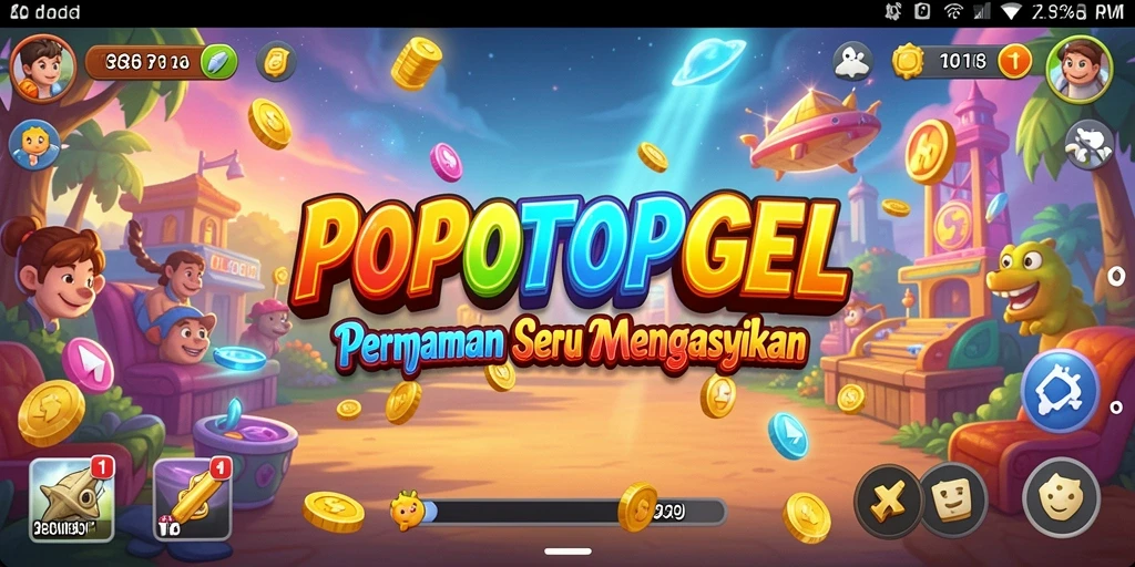Tangkapan layar gameplay POPOTOPGEL yang seru dan penuh warna.