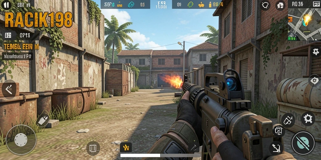 Tangkapan layar aksi seru dari gameplay FPS di RACIK198.