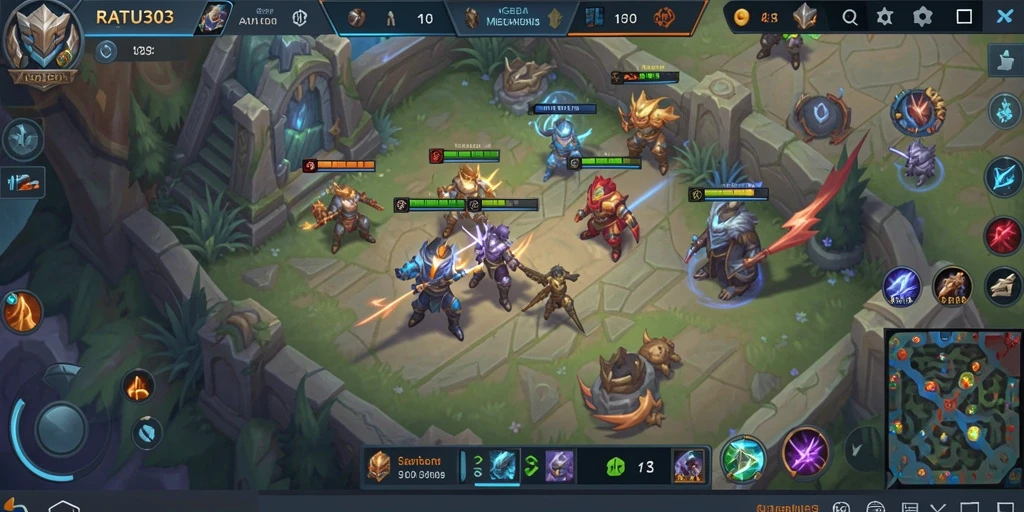 Tangkapan layar utama gameplay MOBA yang seru.