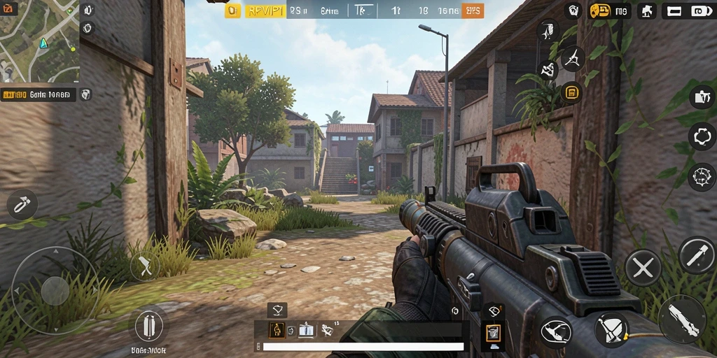 Screenshot gameplay yang intens dalam RPVIP1.