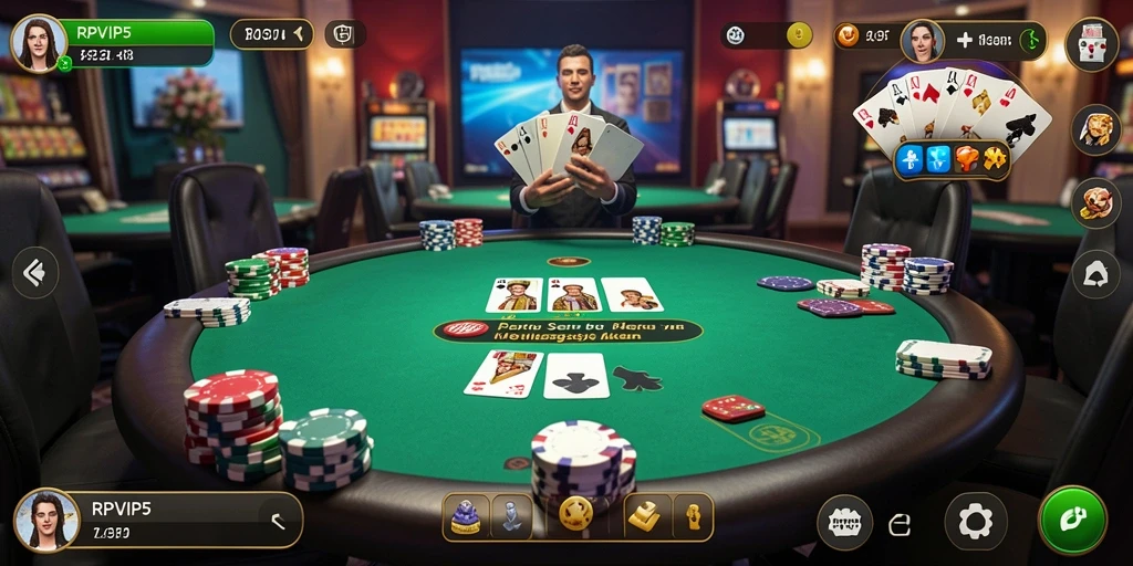 Tampilan gameplay poker RPVIP5 yang mendebarkan dan penuh aksi.