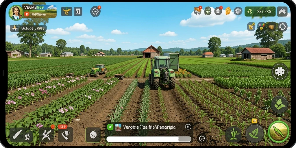 Tampilan gameplay yang menarik di dunia pertanian.