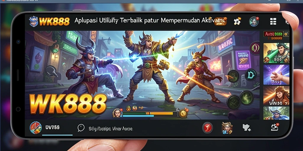 Tampilan utama WK888 yang menunjukkan fitur-fitur bermanfaatnya.