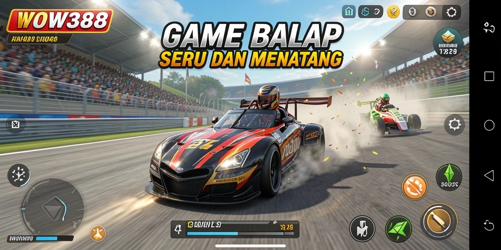 Screenshot WOW388 yang menampilkan aksi balap yang mendebarkan.